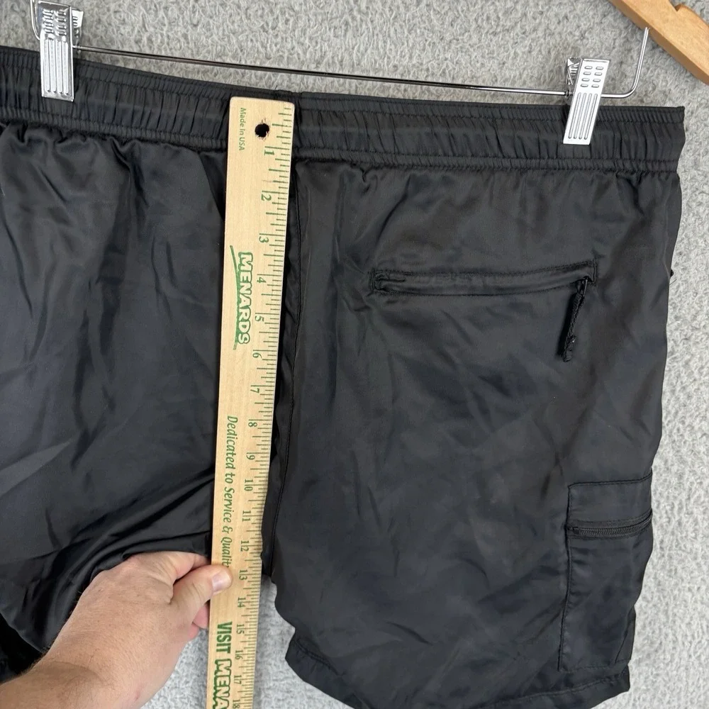 PacSun Formula One F1 Shorts Mens‎ Large Black Racing Zip Pockets Mesh Liner